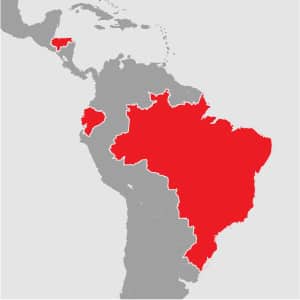 Zones d'intervention en Amérique Latine