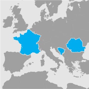 Zones d'intervention en Europe